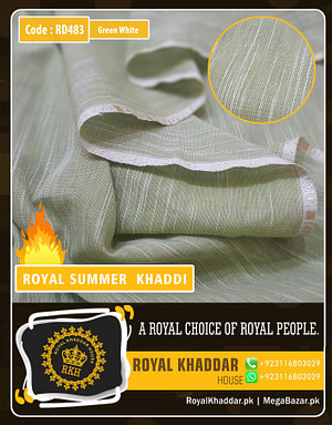 Green White Royal Summer Designer Khaddar