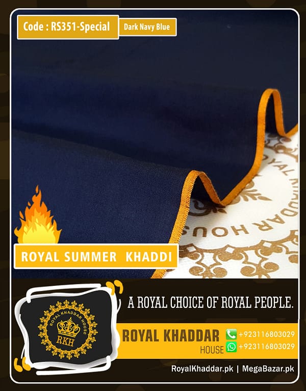 351 Dark Navy Blue Special Royal Summer Khaddar
